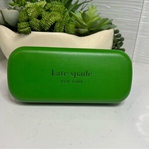 Kate Spade New York Green & Black Hard Shell Glasses Case + Polka Dot Cloth